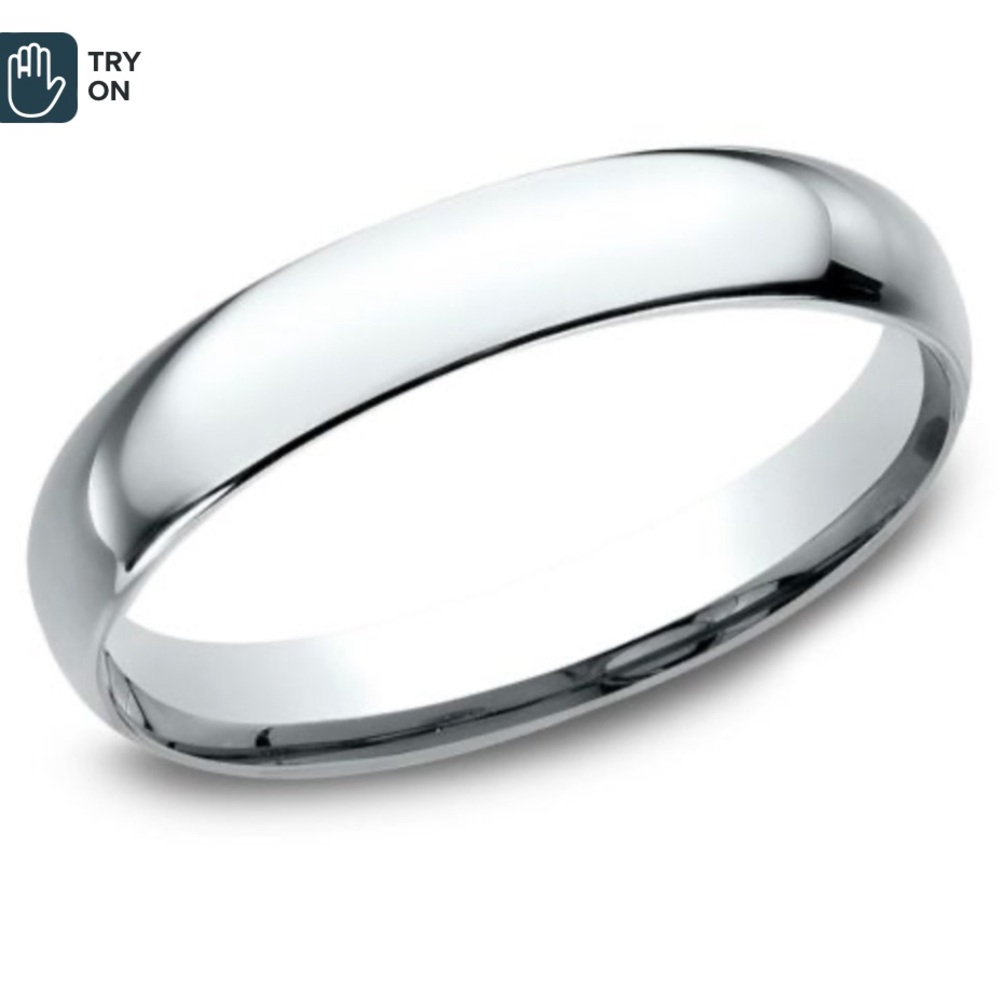 SOLD 3mm 10k White Gold Solid Comfort Fit Wedding Band Sz 8